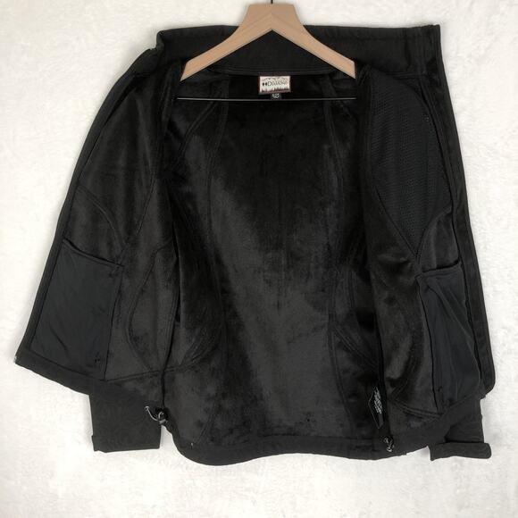 DOUBLE DIAMOND Jacket Women's Sz S Black Floral SOFT Fleece Lined Full Zip Mock - Picture 4 of 16